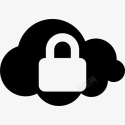 安全符号云锁的标志图标高清图片