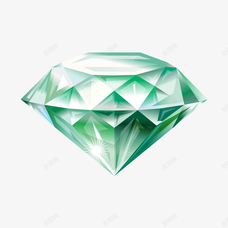 彩色钻石装饰元素矢量图eps免抠素材_新图网 https://ixintu.com 彩色 绿色 钻石 矢量图