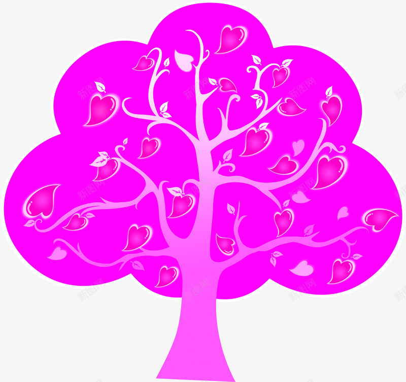 粉色爱情树装饰png免抠素材_新图网 https://ixintu.com 爱情 粉色 装饰