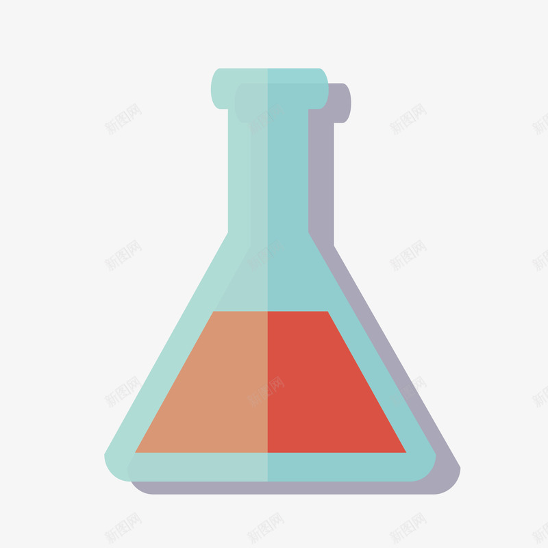 卡通锥形瓶png免抠素材_新图网 https://ixintu.com 化学用品 化学课 玻璃瓶 红色液体 试管 锥形瓶