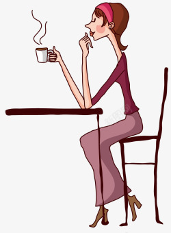 喝咖啡的女人插图喝咖啡的女人高清图片
