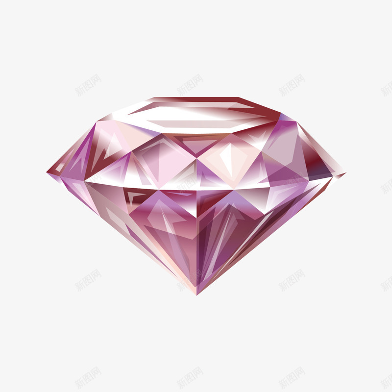 彩色钻石装饰元素矢量图eps免抠素材_新图网 https://ixintu.com 彩色 玫瑰色 钻石 矢量图