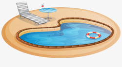 滨海度假别墅圆形游泳池高清图片