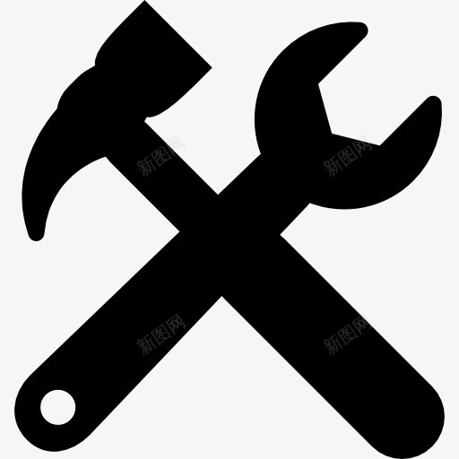 工具交叉设置符号界面图标png_新图网 https://ixintu.com 工具 扳手 接口 电脑和媒体 设置 轮廓 轮廓工具 配置 锤