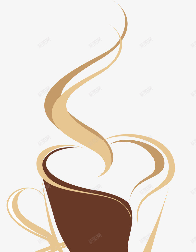 手绘棕色咖啡杯png免抠素材_新图网 https://ixintu.com 免抠PNG 咖啡杯 手绘 棕色 爱心 简约 香气