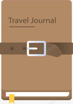 棕色旅游日记手账矢量图素材