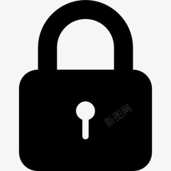 挂锁锁锁定黑色挂锁安全接口符号图标高清图片