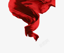 红色舞动的绸带素材