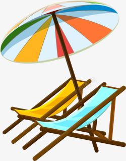 彩色沙滩椅手绘彩色沙滩椅高清图片