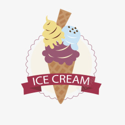 紫色奶油冰淇淋图案矢量图素材