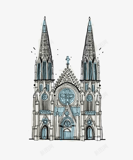 神圣的教堂png免抠素材_新图网 https://ixintu.com 十字架 卡通 手绘