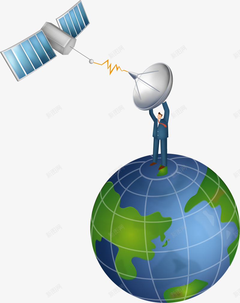 创意小人地球雷达卫星全方位监控png免抠素材_新图网 https://ixintu.com 全方位 创意 卫星 地球 小人 技术 现代化 现代科技 监测 科技 雷达