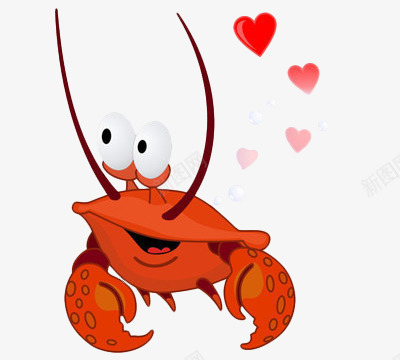 卡通大脚螃蟹png免抠素材_新图网 https://ixintu.com 卡通 橙色 水产品 爱心 生鲜 螃蟹