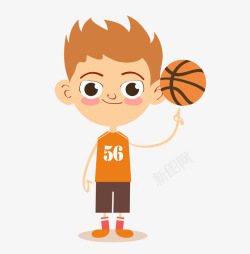 篮球男孩矢量图素材