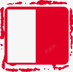 红色左留白印章边框素材