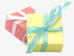 喜糖盒黄色及粉色小礼盒高清图片