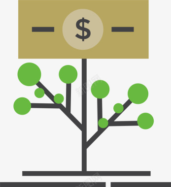 发财树金融商务图标矢量图图标