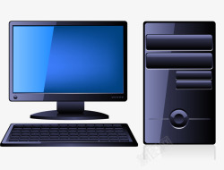 台式电脑与键盘完整的电脑套装高清图片