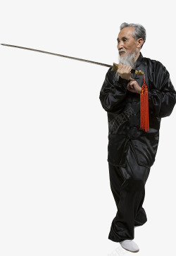 老人舞剑玩剑的老人高清图片