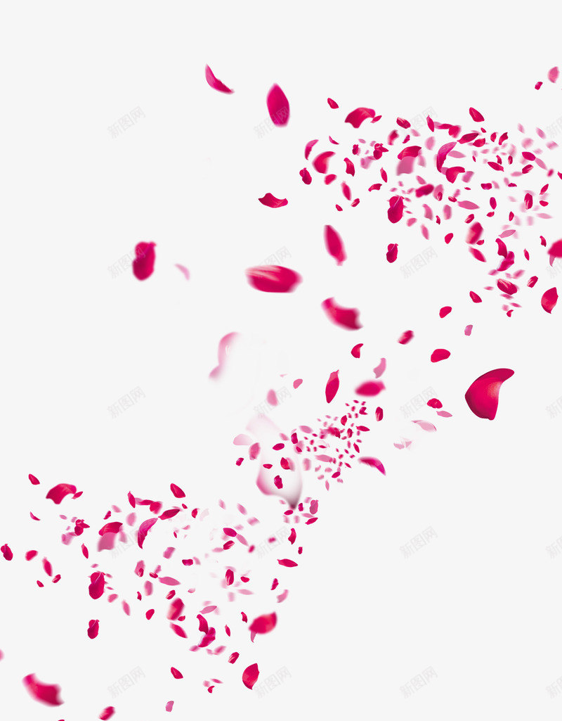 创意合成红色的飞起的玫瑰花花瓣png免抠素材_新图网 https://ixintu.com 创意 合成 玫瑰花 红色 花瓣