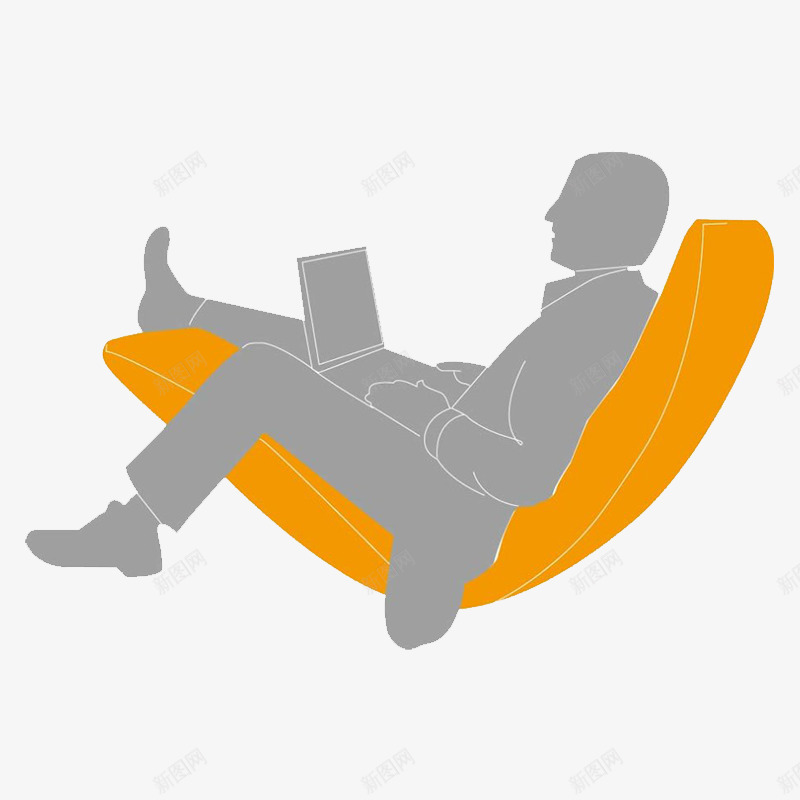 躺在椅子上的男人png免抠素材_新图网 https://ixintu.com 坐在椅子上的人 男人 看电脑 衣裳革履 躺在椅子上