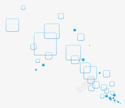 蓝色飞舞方格装饰素材