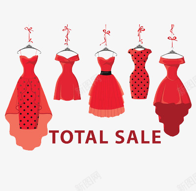 服装店总销售情况png免抠素材_新图网 https://ixintu.com 女装 服装 红色 销售
