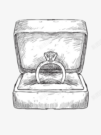 素描手绘戒指png免抠素材_新图网 https://ixintu.com 幸福 戒指素描 无名指 结婚 钻石戒指