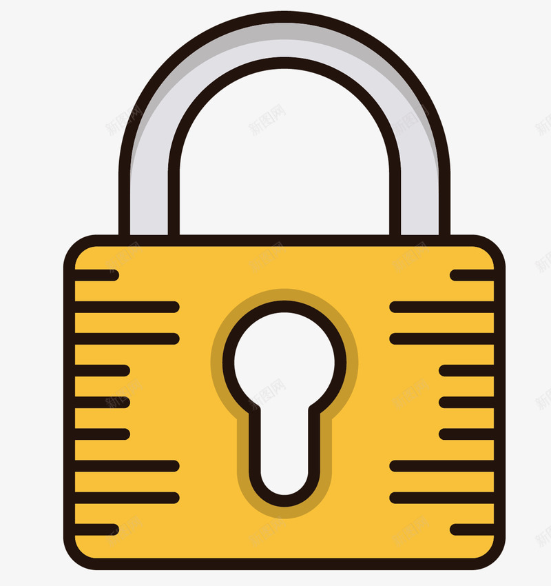 锁头安全标图标png_新图网 https://ixintu.com 保护 卡通 安全 安稳 性能 简单 黄色 黄色锁