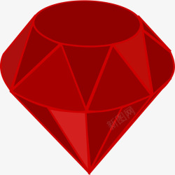 红色的卡通钻石素材