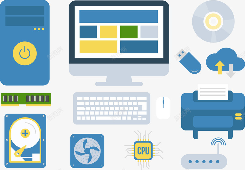电脑配件插图png免抠素材_新图网 https://ixintu.com 电脑 电脑配件