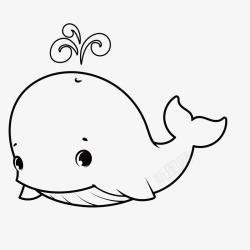 海豚鱼黑色卡通线条海豚高清图片