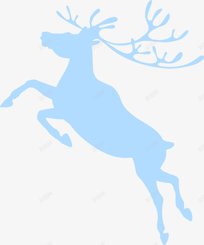 简约蓝色麋鹿png免抠素材_新图网 https://ixintu.com 可爱麋鹿 奔跑 小清新 水彩 简约麋鹿 蓝色麋鹿