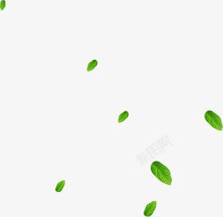 绿色叶子漂浮叶子端午节素材