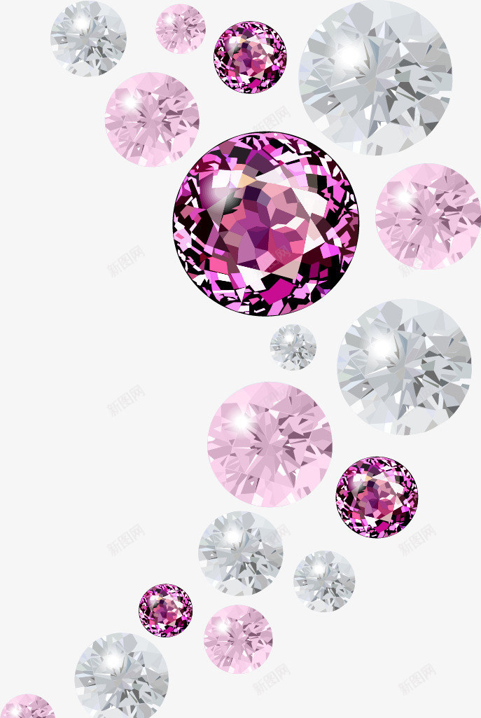 白色粉色钻石png免抠素材_新图网 https://ixintu.com 图片 白色 粉色 钻石