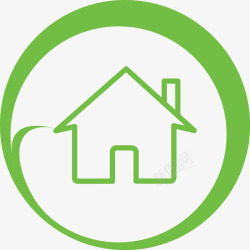 地产家园图标绿色创意房子图标高清图片