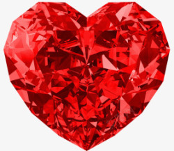 红色爱心钻石素材