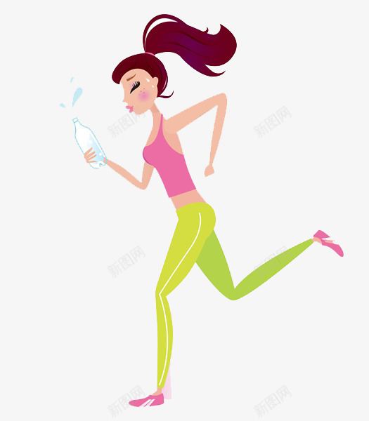 少女跑步燃脂png免抠素材_新图网 https://ixintu.com 体育运动 健身 减肥 出汗 卡路里 燃脂 跑步 运动 锻炼