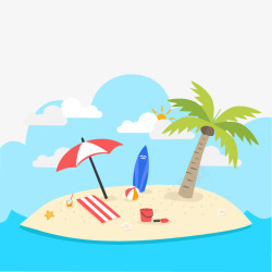 海滩阳伞素材