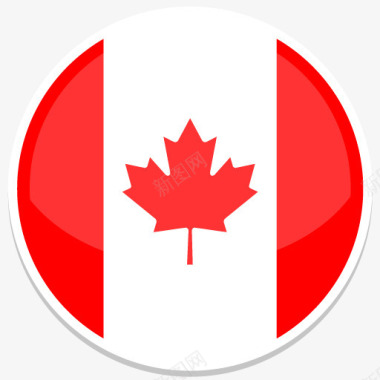 加拿大平圆世界国旗图标集图标
