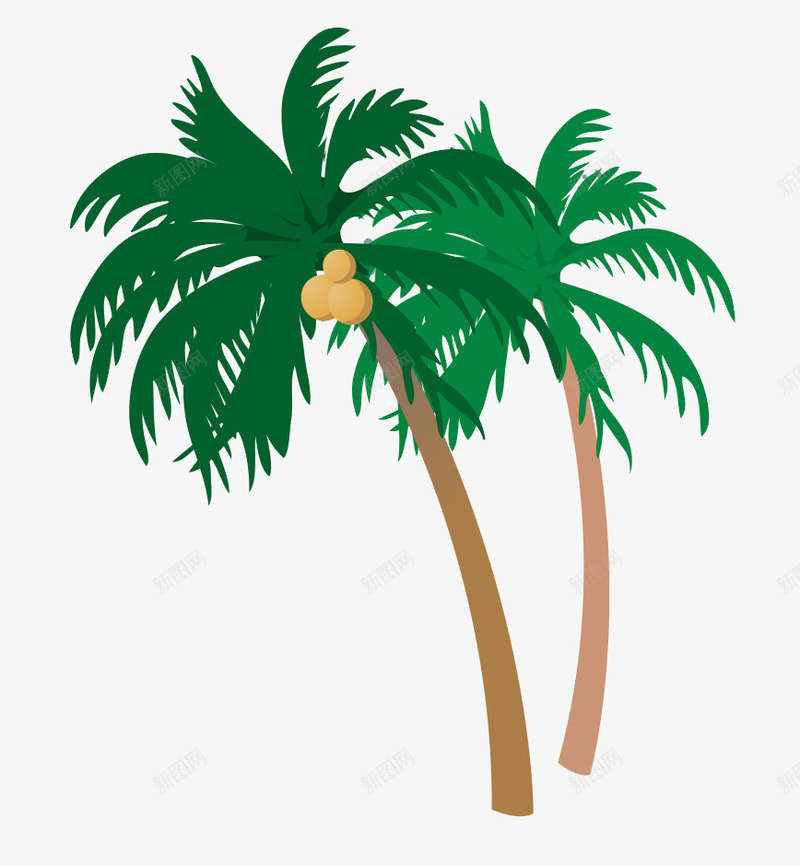 夏天海边沙滩椰树psd免抠素材_新图网 https://ixintu.com 叶子 夏天 树木 椰子 椰子树 椰树 沙滩 海 海边 绿色