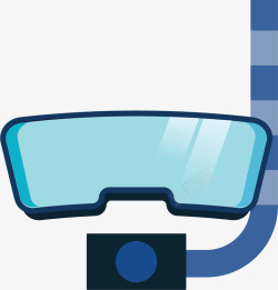 蓝色泳镜蓝色夏天潜水泳镜矢量图高清图片