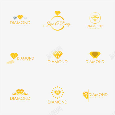 金黄色钻石主题图标图标