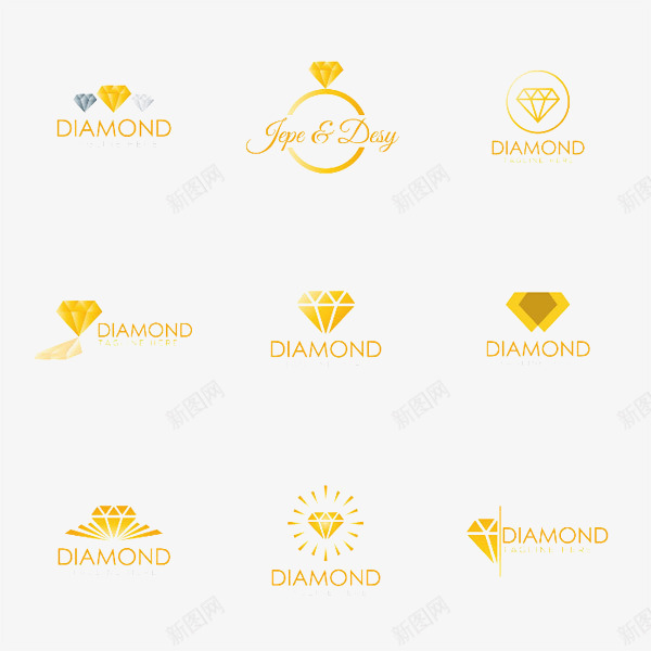 金黄色钻石主题图标png_新图网 https://ixintu.com 创意 图标 艺术 金黄色 钻石