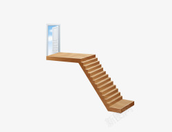 木制门创意梯子高清图片