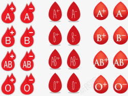 红色血液型水滴插图素材