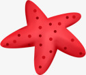 手绘红色海底星星装饰素材