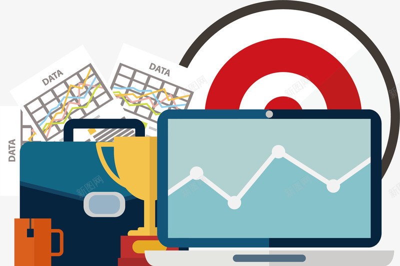 数据统计分析png免抠素材_新图网 https://ixintu.com 会计 商务 图表 数据 矢量素材 统计分析 金融