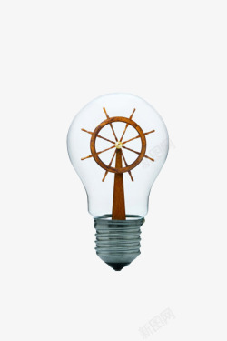 灯泡中的小树棕色控制方向的灯泡中的舵盘装饰高清图片