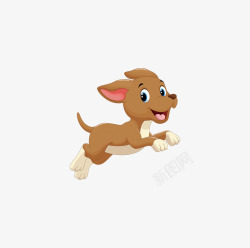 矢量奔跑中的狗可爱卡通奔跑的小狗高清图片